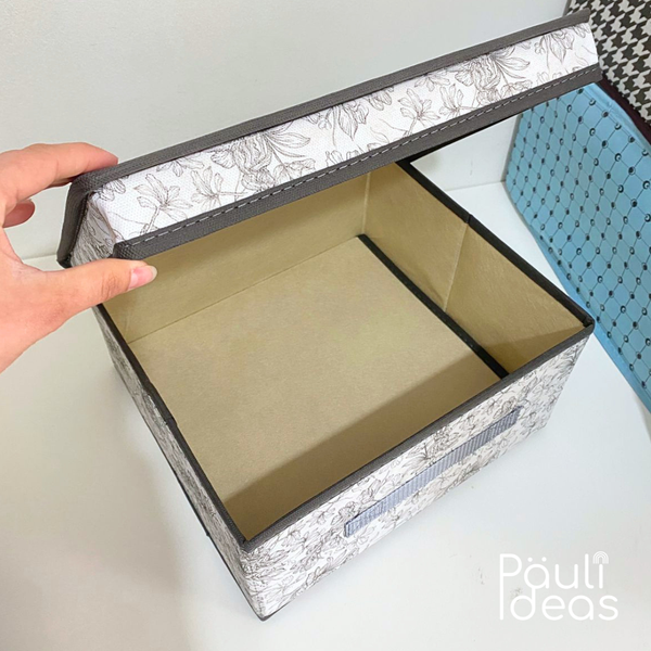 Caja Organizadora De Tela Con Tapa Para Ropa 30x28x15 Cm