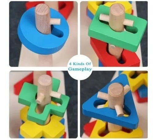 Juguete madera encaje figuras geometricas Montessori