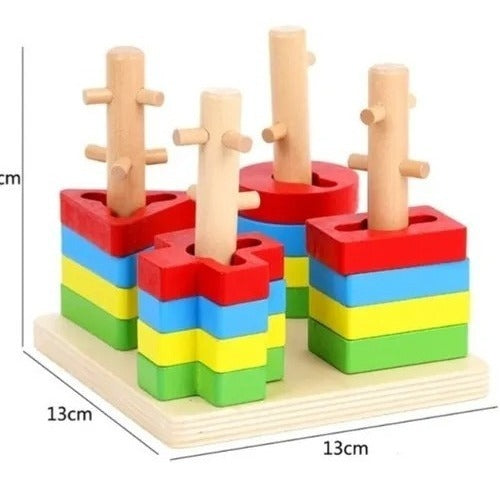 Juguete madera encaje figuras geometricas Montessori