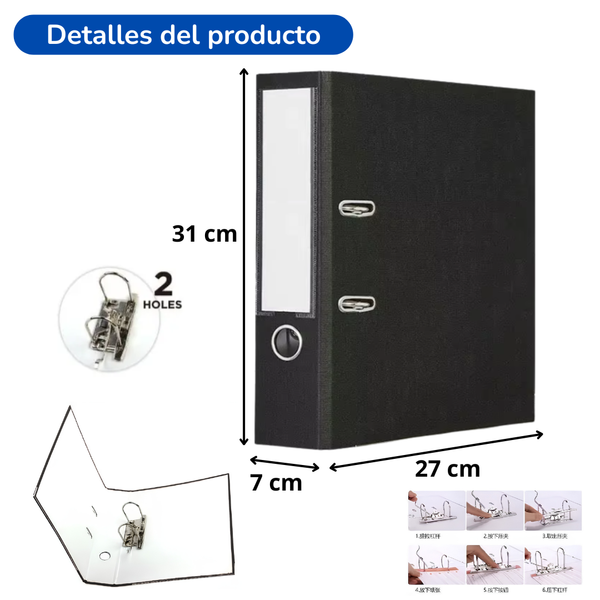 Archivador A4 Con 2 Anillos Carpeta Organizadora Lomo Ancho