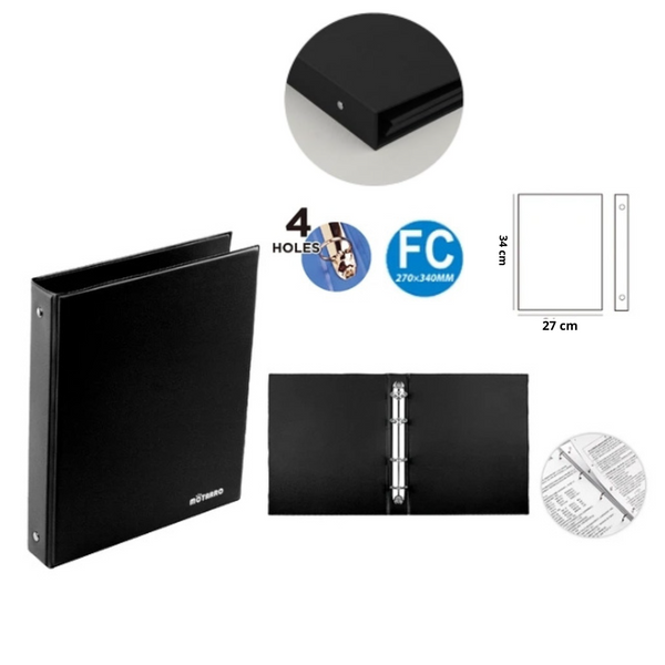 Archivador Fc De Pvc Con 4 Anillos Carpeta Organizadora