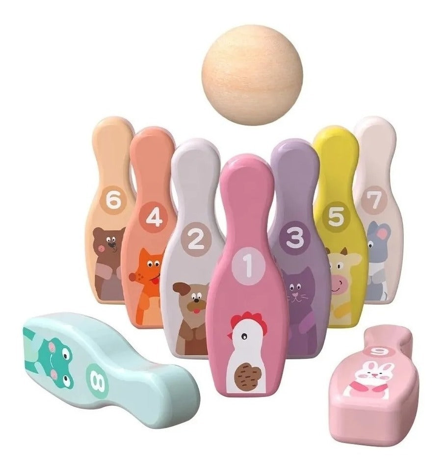 Juego de Bowling de Madera para Niños