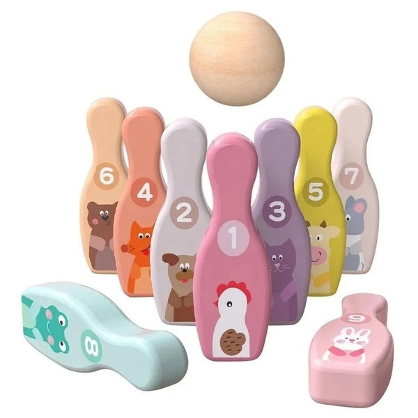 Juego de Bowling de Madera para Niños