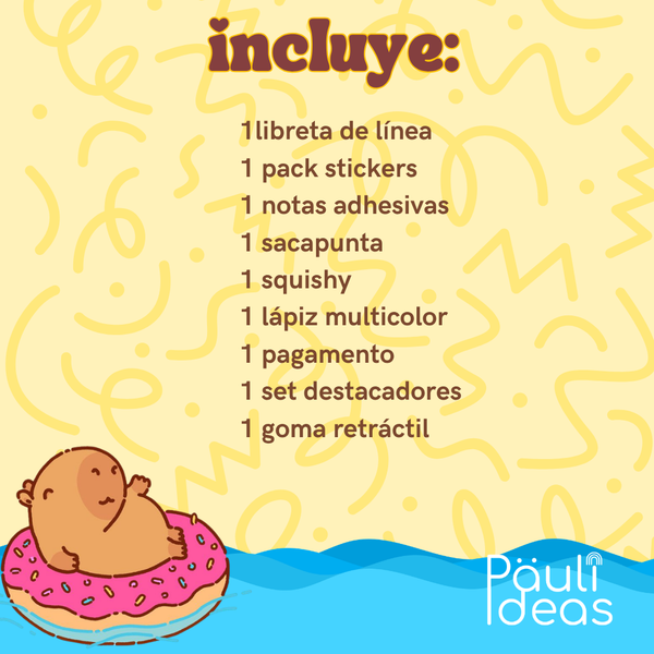 Papelería Capibara Kawaii Box De Regalo Capybara Tamaño L