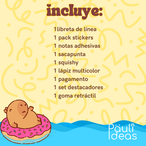 Papelería Capibara Kawaii Box De Regalo Capybara Tamaño L
