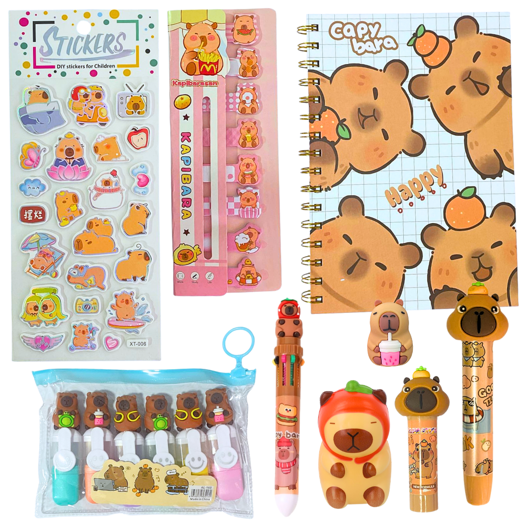 Papelería Capibara Kawaii Box De Regalo Capybara Tamaño L