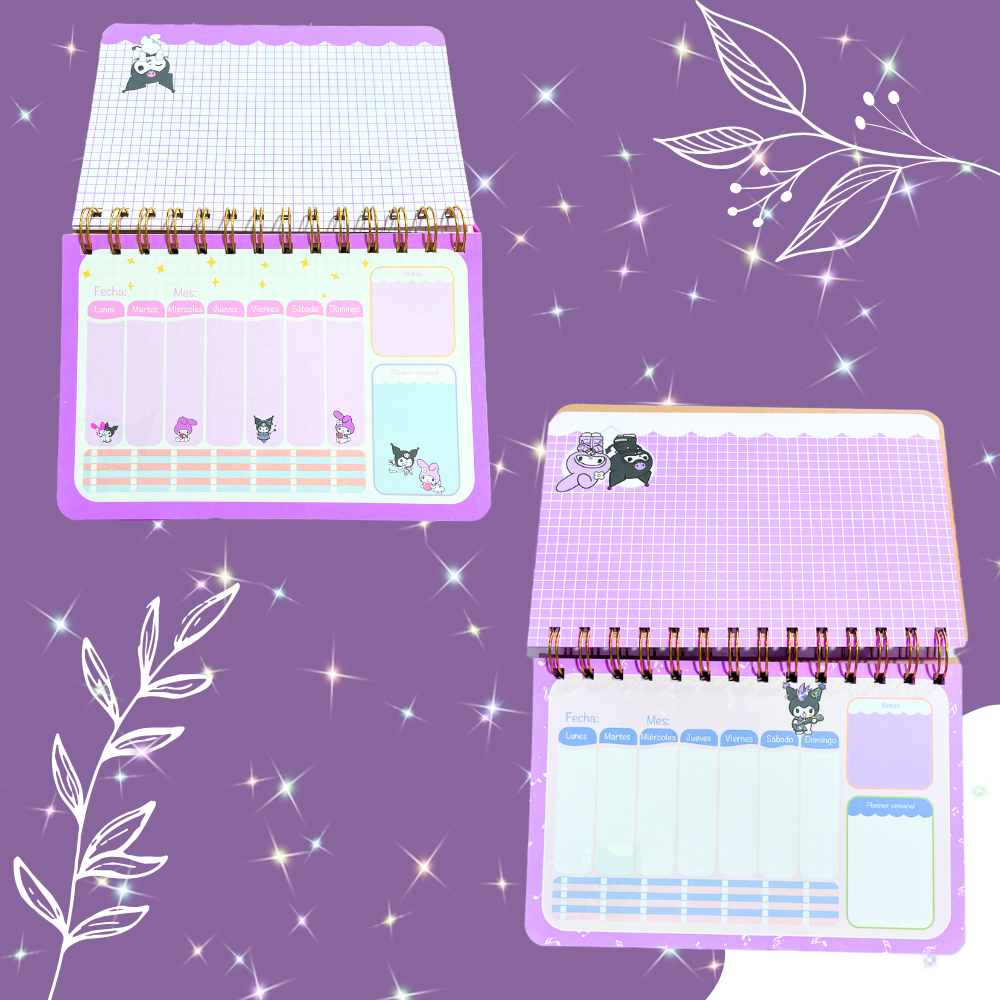 Box Regalo con Planificador Semanal Papelería Kuromi