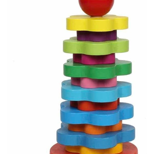 Juguete Apilable Arcoiris De Madera Encaje