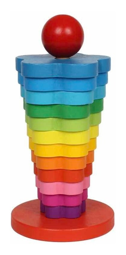 Juguete Apilable Arcoiris De Madera Encaje