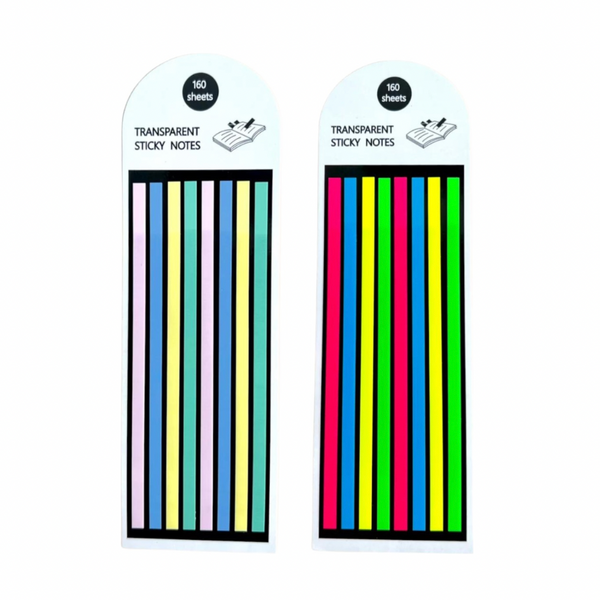 Pack 2 Notas Adhesivas Strips Transparente Destacador Texto