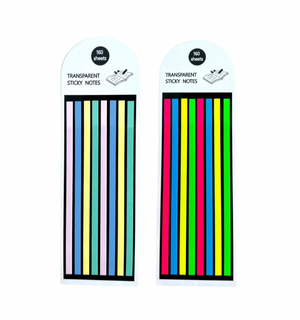 Pack 2 Notas Adhesivas Strips Transparente Destacador Texto