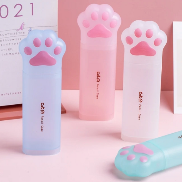 Estuche Plástico Pata de Gato Kawaii