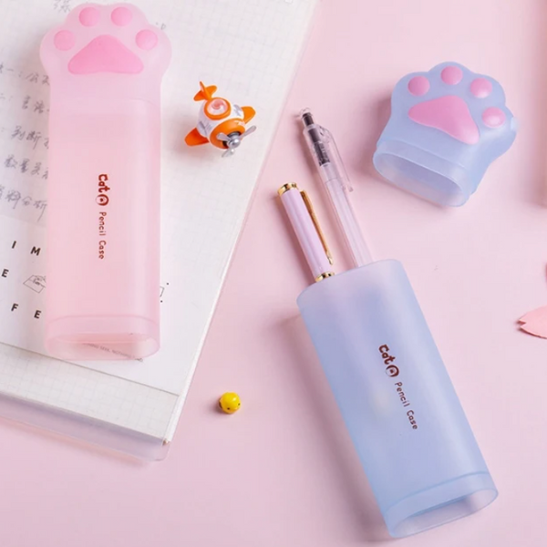 Estuche Plástico Pata de Gato Kawaii
