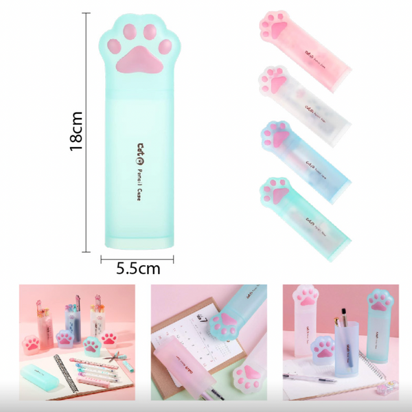Estuche Plástico Pata de Gato Kawaii