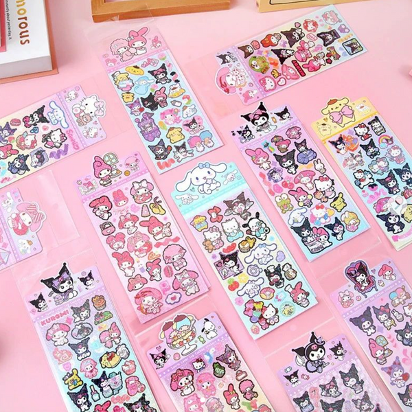 Set de Stickers Kawaii de Kuromi Holográfico Con Brillos