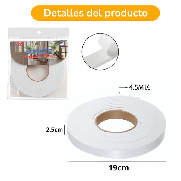 Cinta Selladora Para Puerta Y Ventana 2.5 Cm X 4.5 M Blanca
