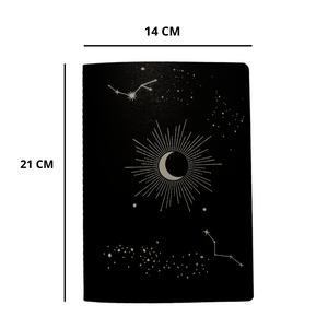 Cuaderno Hojas Negras + 12 Lápices Gel Colores Pasteles