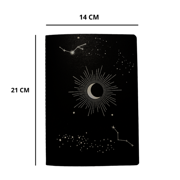 Cuaderno Hojas Negras + 12 Lápices Gel Colores Metalizados