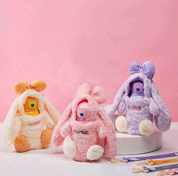 Botella Térmica con Funda para Colgar Kawaii