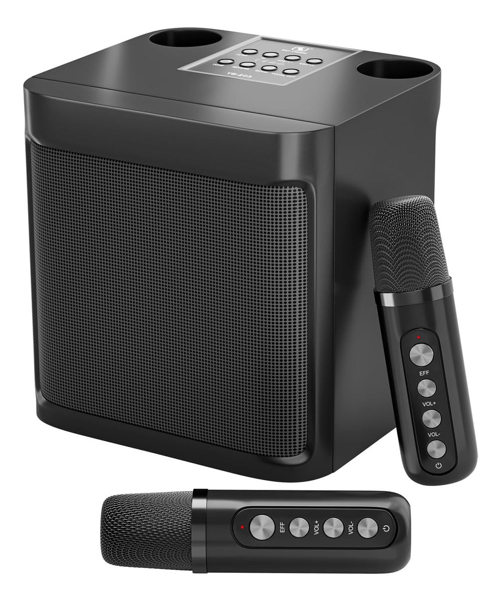 Parlante Bluetooth Karaoke Portátil Screamer Dos Micrófonos