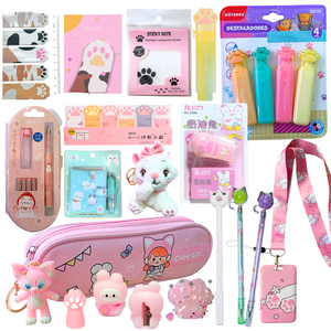 Box Papelería De Gatito Set De Papelería Y Accesorios Kawaii