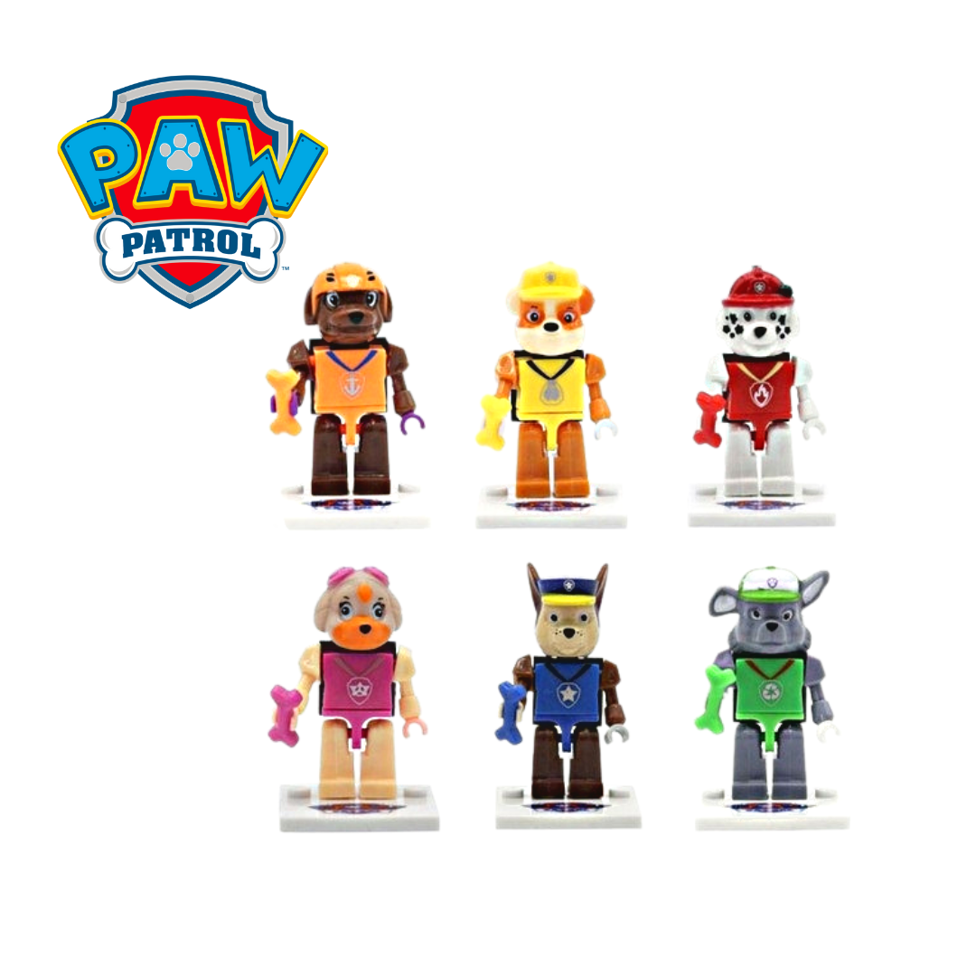 Set 6 Mini Figuras Paw Patrol Con Accesorios compatible con Lego