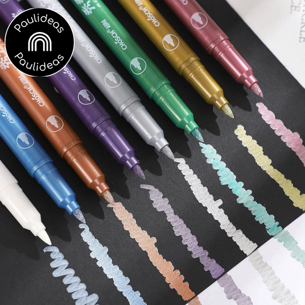 Set 8 Plumones Acrílicos Metalizados