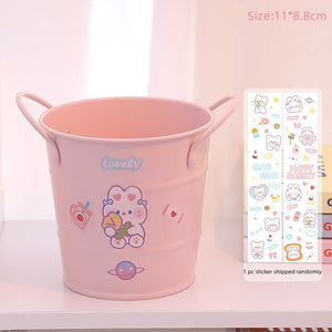 Organizador de Lápices Balde de Metal Kawaii