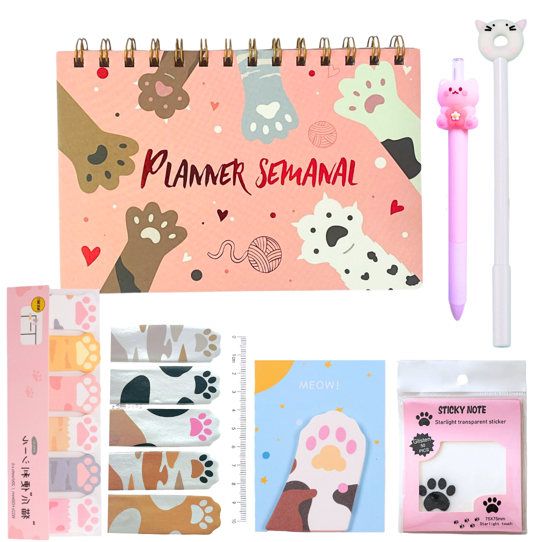 Set Planner Mas Accesorios - Papelería Kawaii