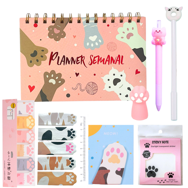 Set Planner Mas Accesorios - Papelería Kawaii