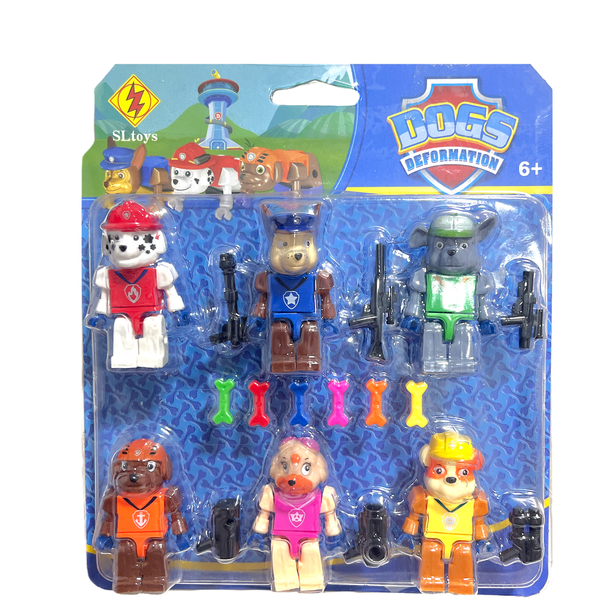 Set 6 Mini Figuras Paw Patrol Con Accesorios compatible con Lego