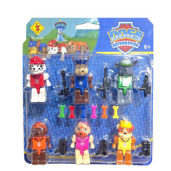 Set 6 Mini Figuras Paw Patrol Con Accesorios compatible con Lego