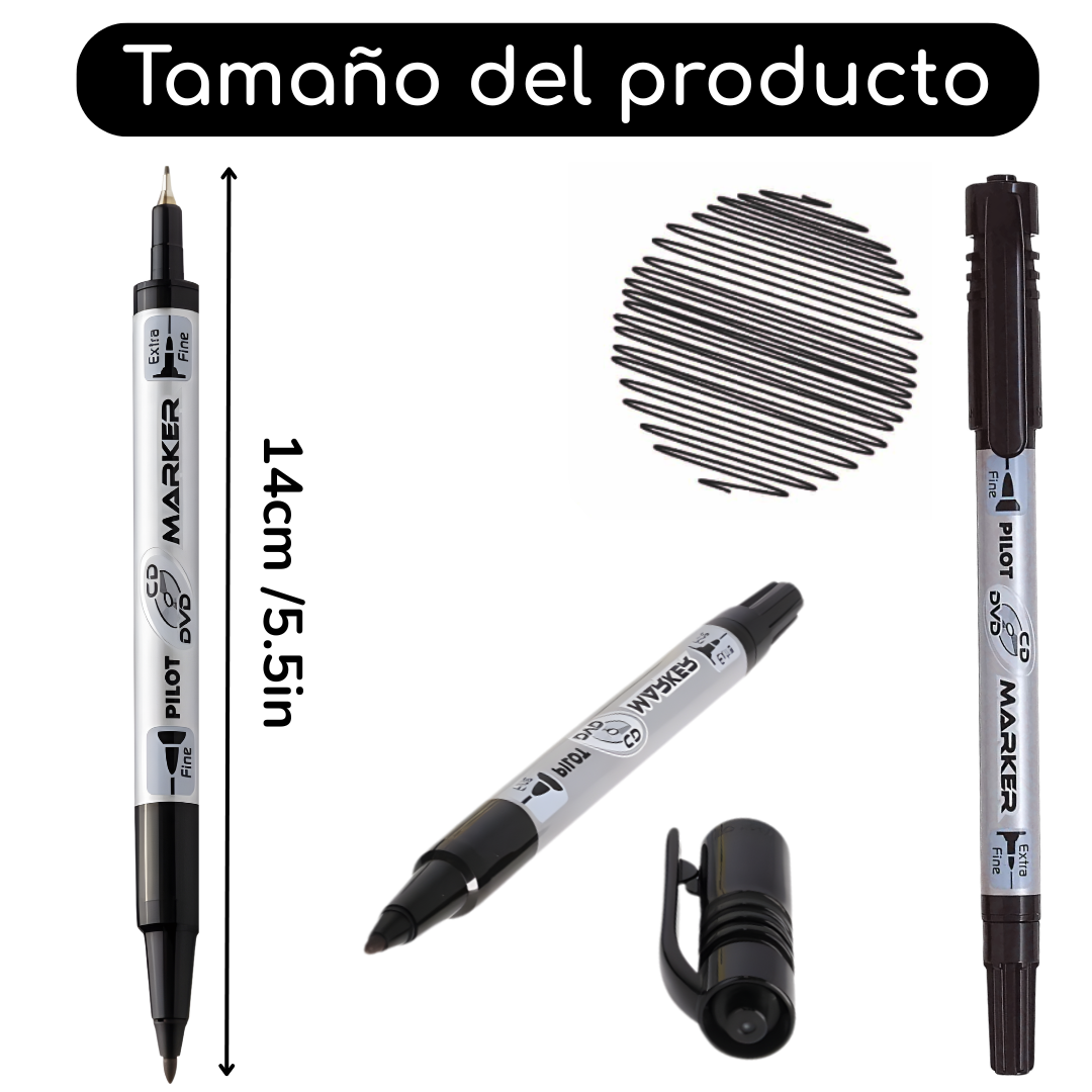 Marcador Doble Punta Permanente Pilot Cd/dvd Marker