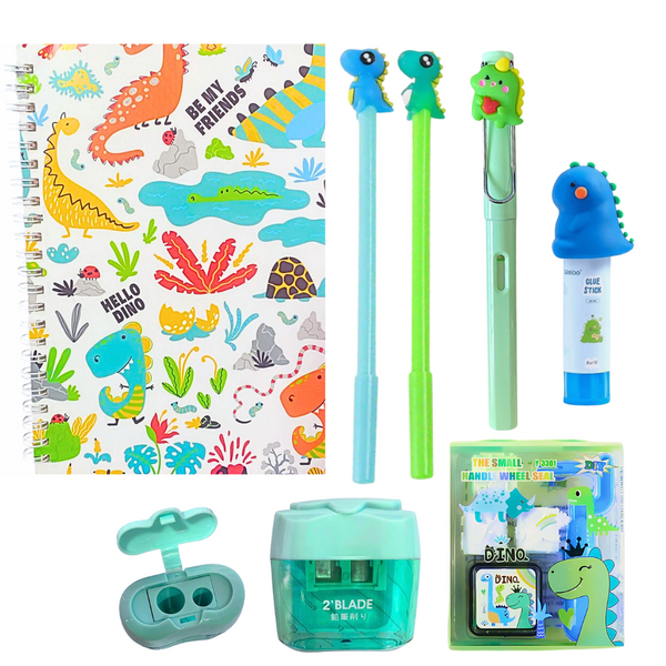 Set De Papelería Kawaii Tierna Dinosaurio