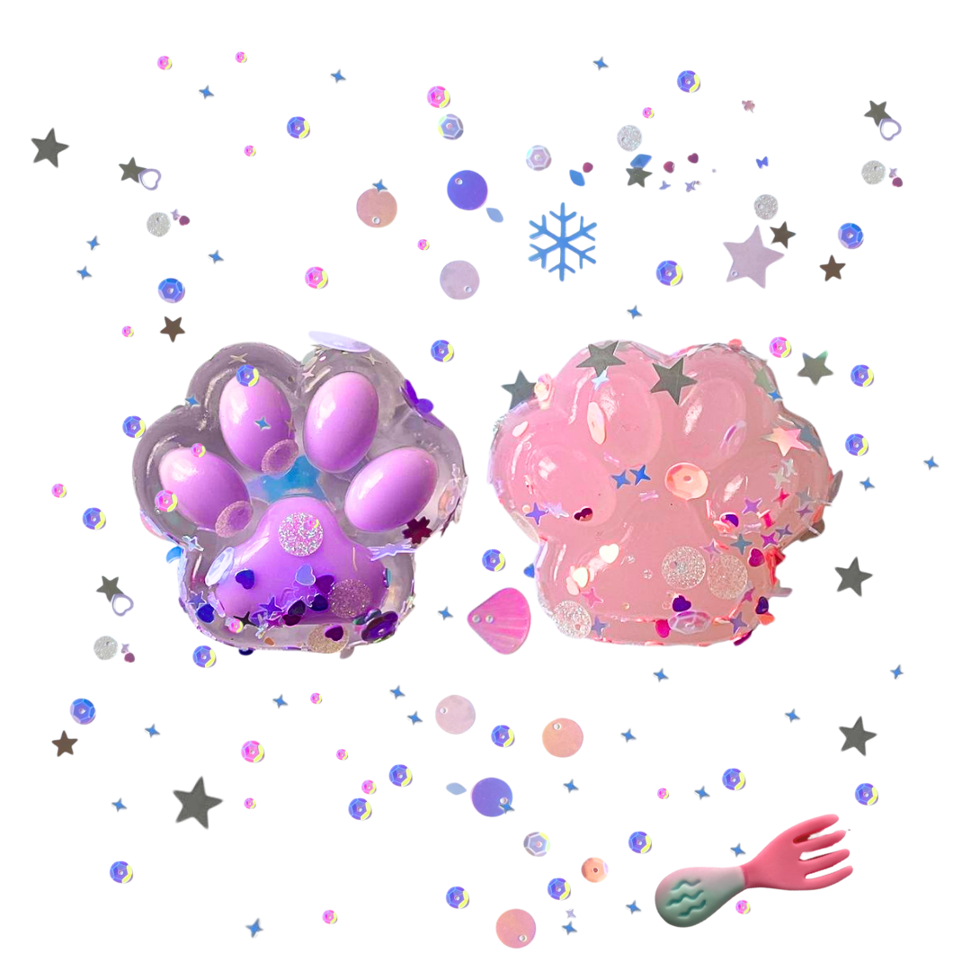 Squishy Patita De Gato Pegajosa Set De 2 Juguete Antiestrés