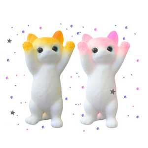 Pack 2 Squishy Pegajosa De Gato Gigante Juguete Antiestrés