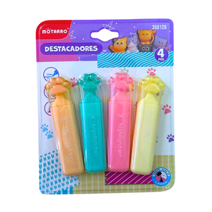 Pack Destacadores Pastel Gatito Garrita