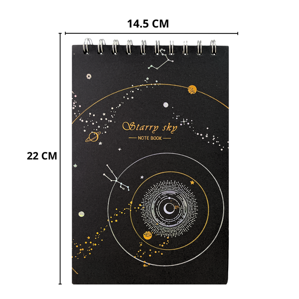 Croquera Hojas Negras + 12 Lápices Metalizados Kawaii